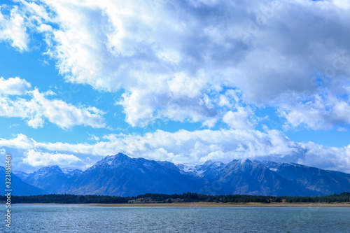 Jackson Lake Blue Water Landscape, USA