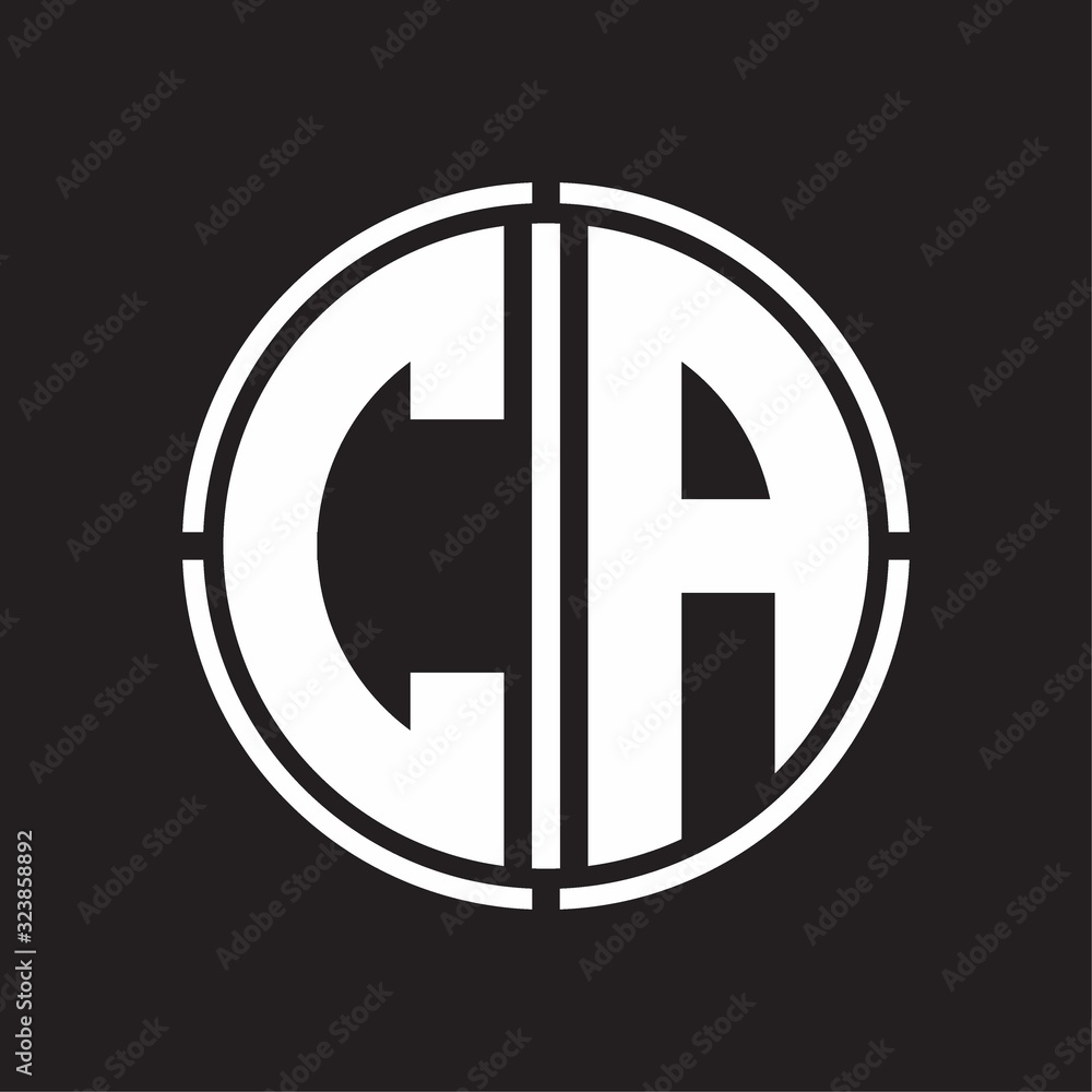 CA Logo initial with circle line cut design template CA Logo initial with circle line cut design template