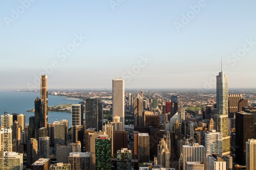 Beautiful aerial view of Chicago skyline at daytime  Illinois  USA
