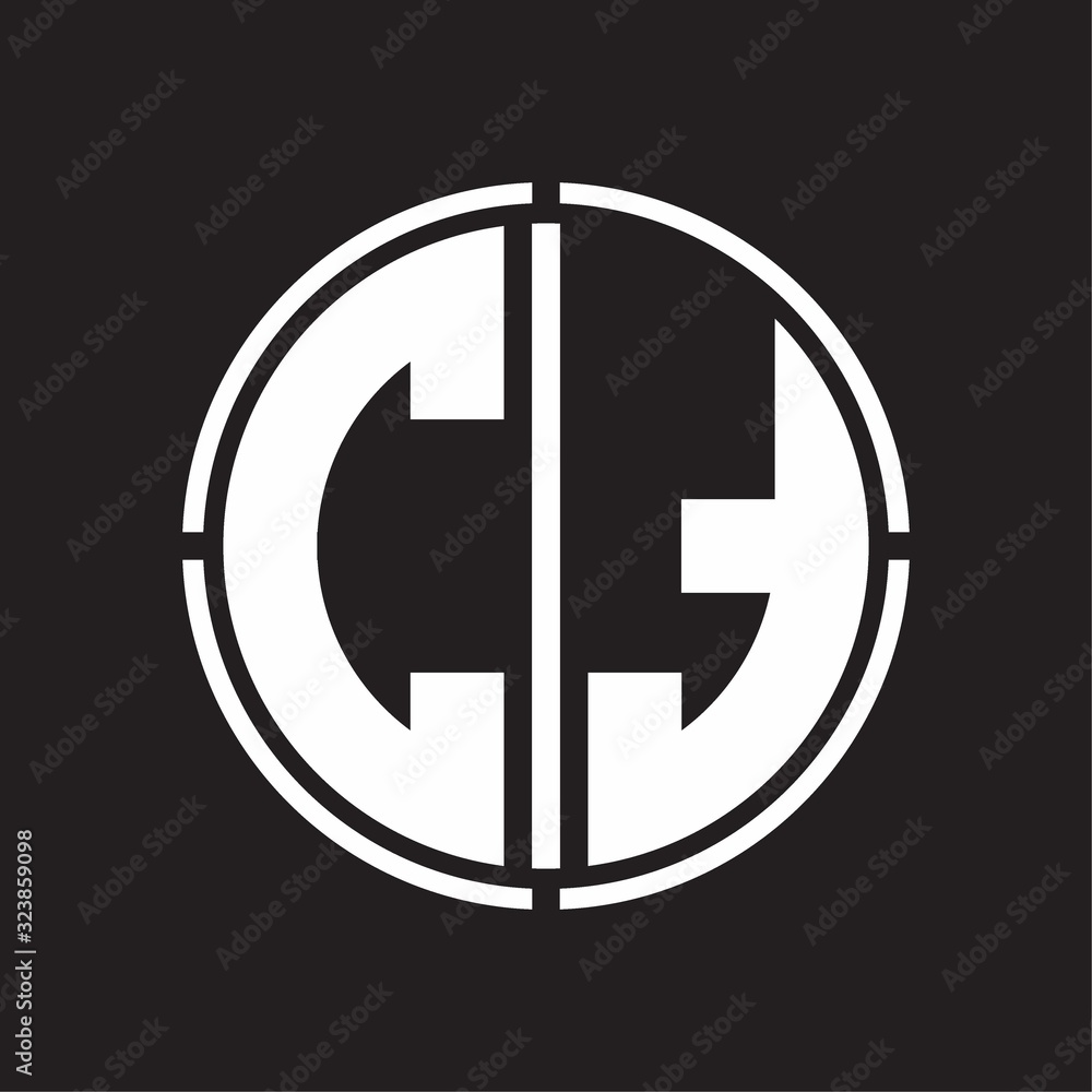 CT Logo initial with circle line cut design template CT Logo initial with circle line cut design template