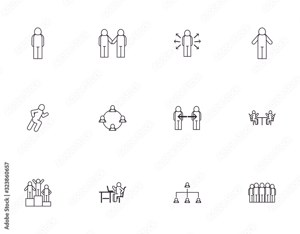 Isolated avatars line style icon set vector design Isolated avatars line style icon set vector design