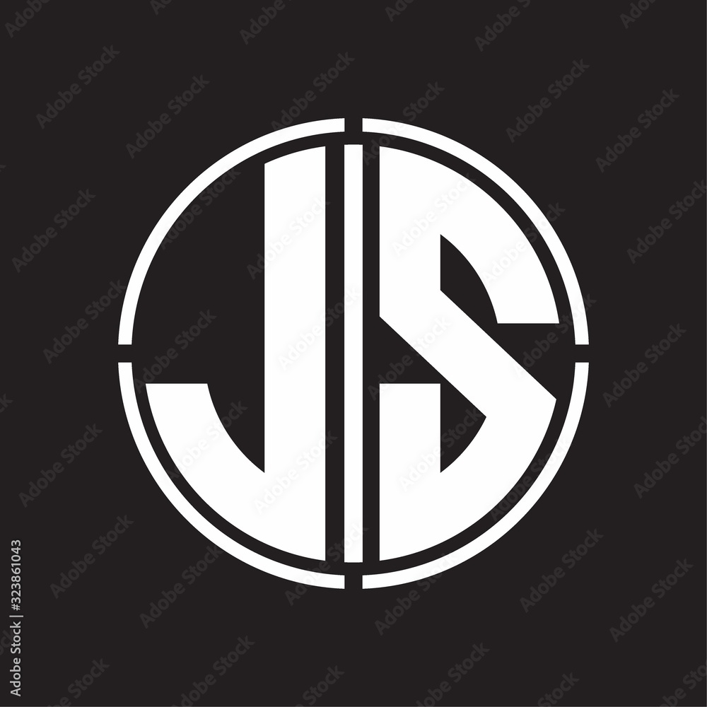JSLogo initial with circle line cut design template JSLogo initial with circle line cut design template