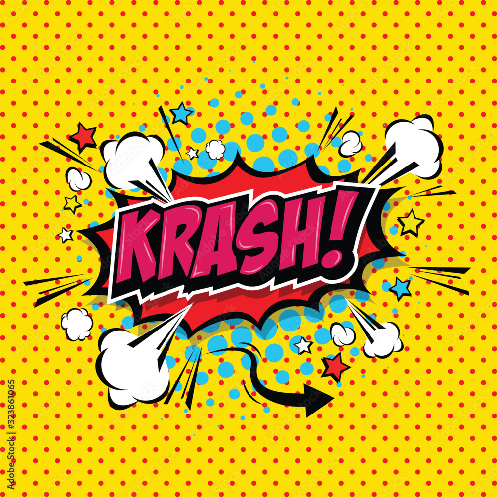 Fototapeta premium krash! Comic Speech Bubble, Cartoon. art and illustration vector file.