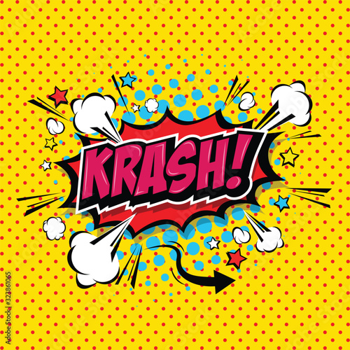 krash! Comic Speech Bubble, Cartoon. art and illustration vector file.