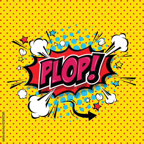 Plop! Comic Speech Bubble, Cartoon. art and illustration vector file.
