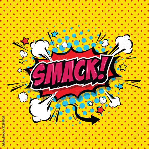 Smack! Comic Speech Bubble, Cartoon. art and illustration vector file.