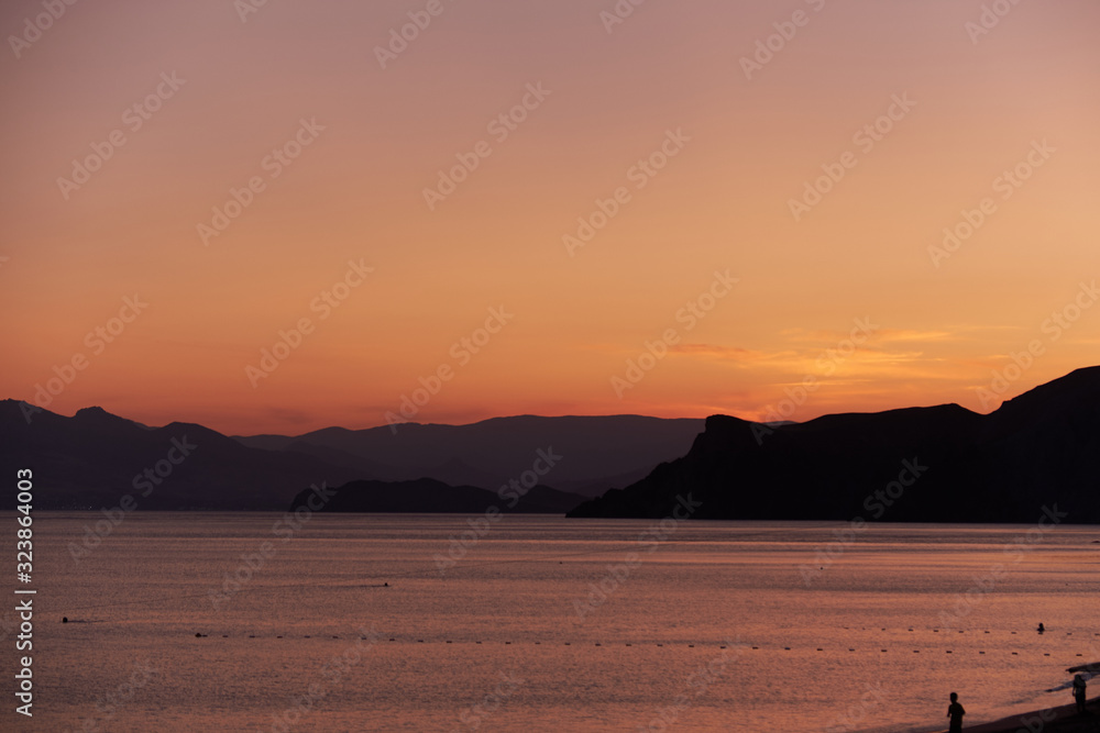 Sunset on the Black Sea in Ordzhonikidze.