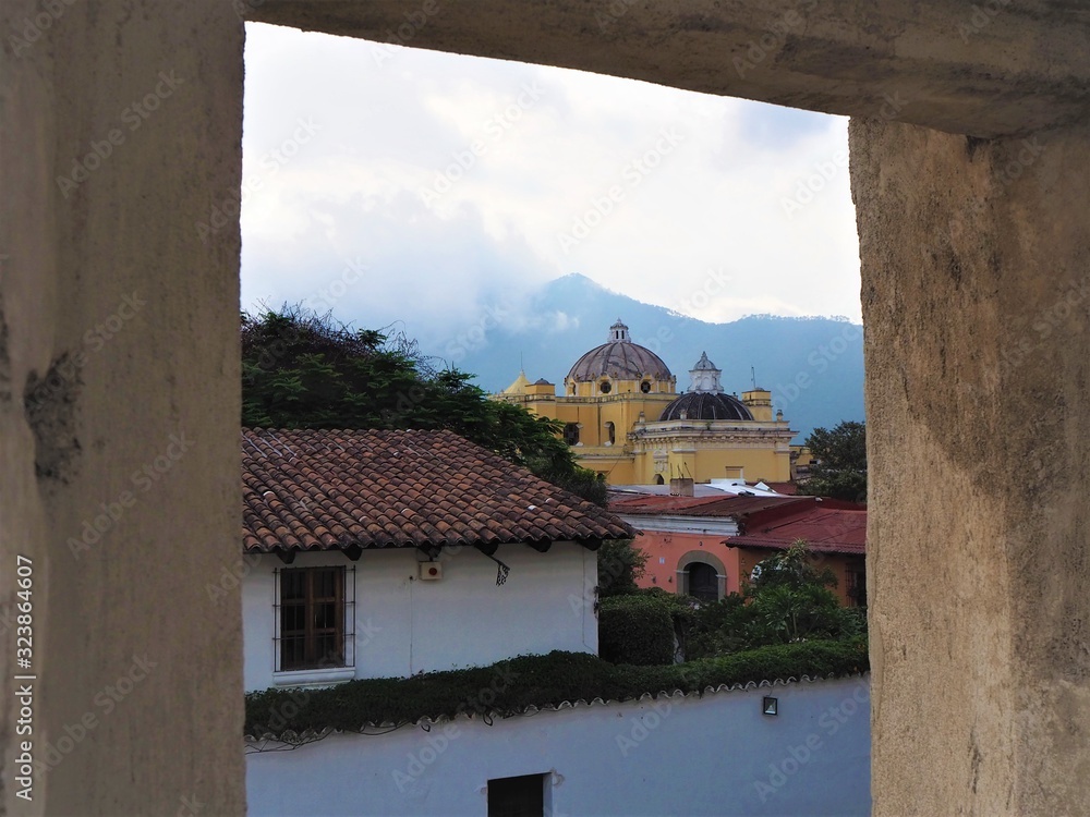 Guatemala, Antigua, Iglisia church dome