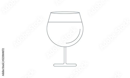 Cognac glass icon for alcoholic drinks and bars