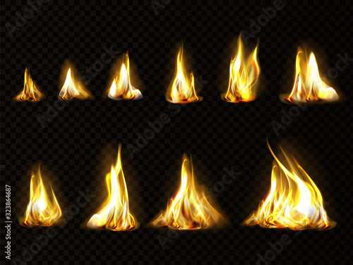 Realistic fire set for animation