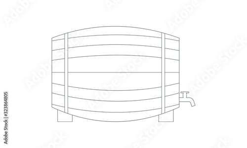 Wine barrel icon for winery and alcohol storage