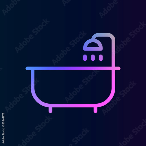 Bathtube, with, shower nolan icon. Simple thin line, outline vector of watericons for ui and ux, website or mobile application