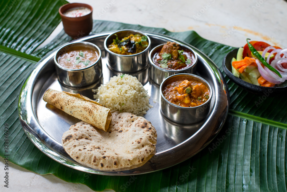 Indian Non Vegetarian Meal or Thali