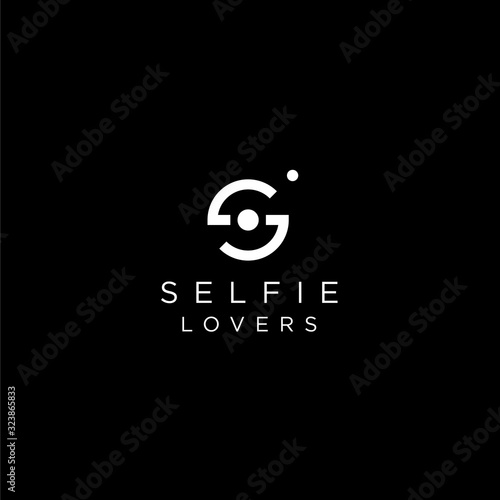 Simple logo design of letter S and photography with dark background - EPS10 - Vector.