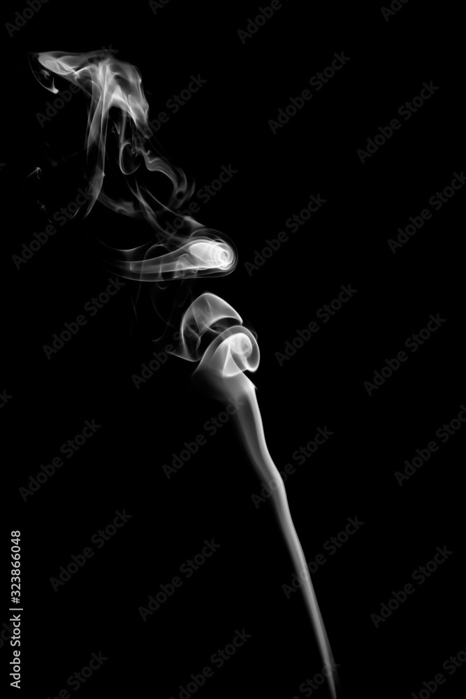 Abstract white smoke  on black background. smoke  on black background