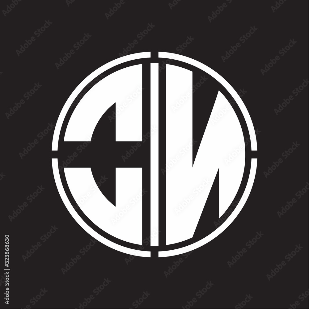 ON Logo initial with circle line cut design template ON Logo initial with circle line cut design template