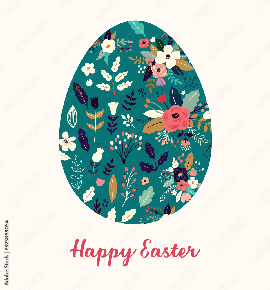 Vector Easter holiday card with Easter egg