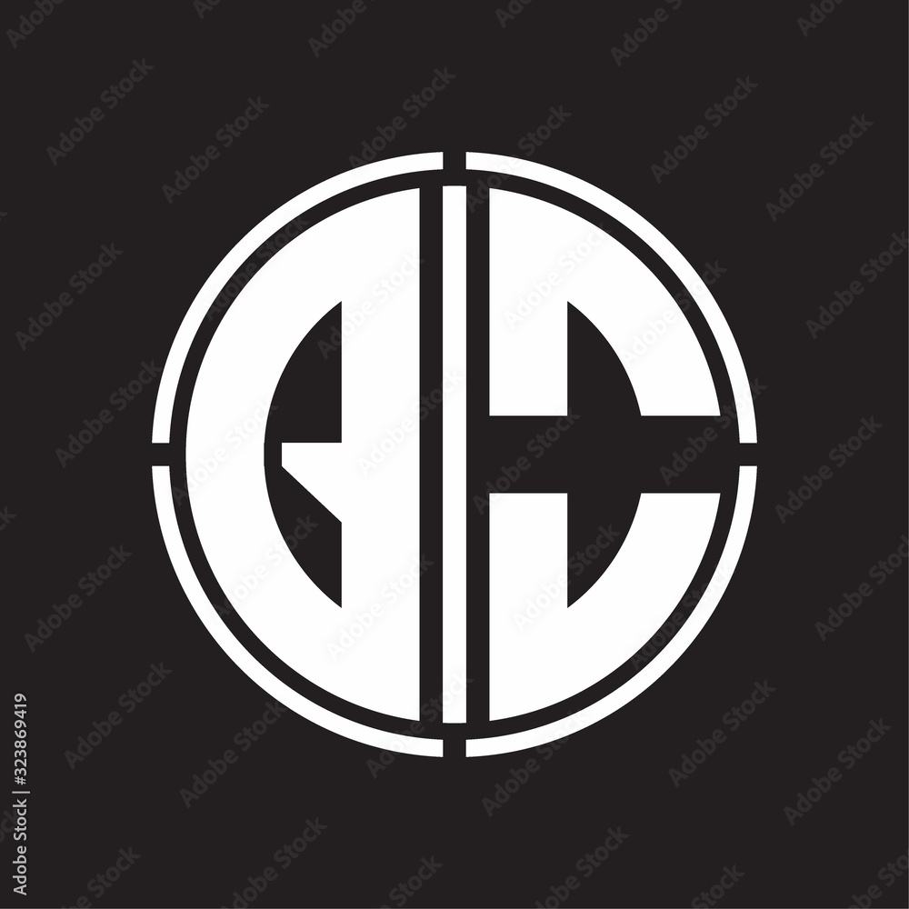 QO Logo initial with circle line cut design template QO Logo initial with circle line cut design template