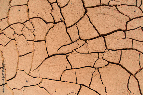 Tablou canvas Cracked, dry, parched ground in the Gobi Desert