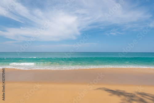 Beautiful tropical beach with sand and sky