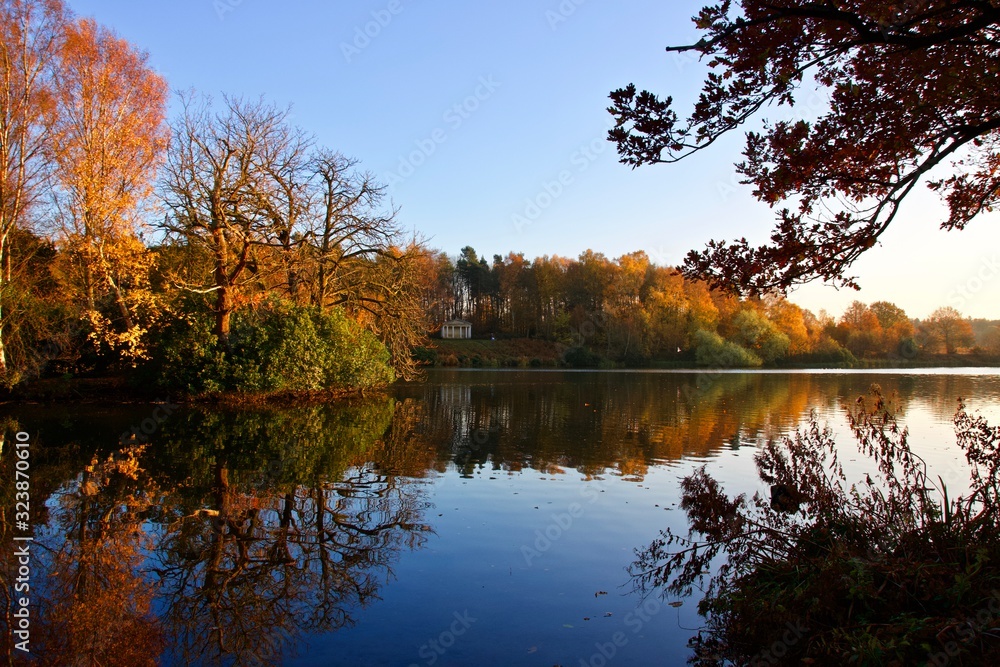 Obraz premium Autumn Reflections with lake and trees