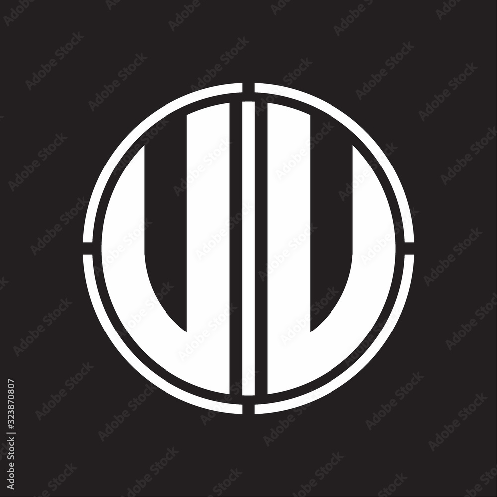 UU Logo initial with circle line cut design template UU Logo initial with circle line cut design template