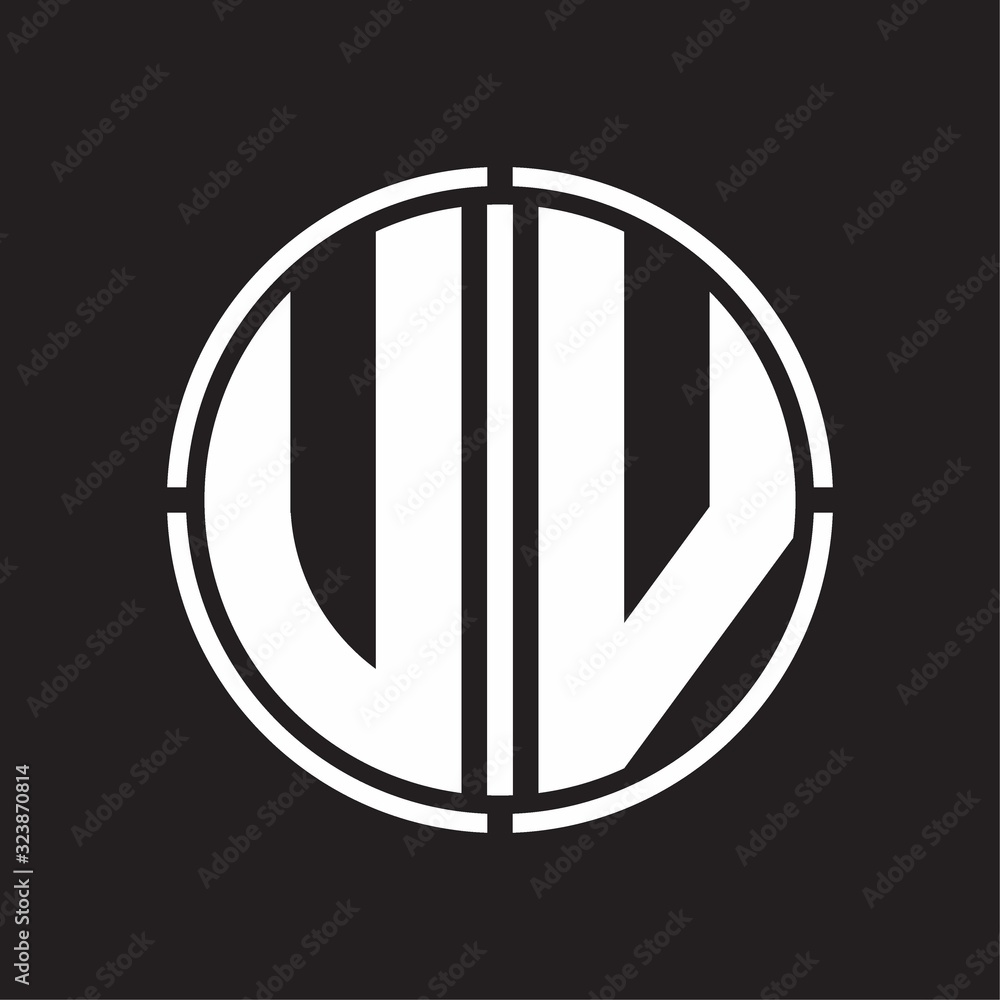 UV Logo initial with circle line cut design template UV Logo initial with circle line cut design template