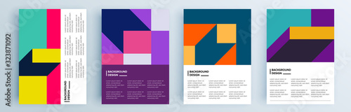 Modern abstract covers set, minimal covers design. Colorful geometric background, vector illustration.