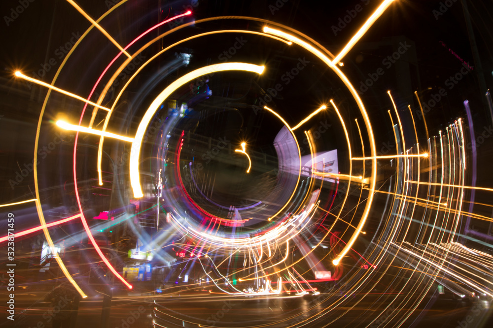 Light tunnel captured by camera movement Light tunnel captured by camera movement