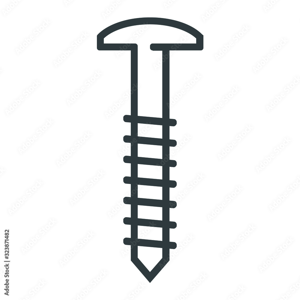 Line screw icon isolated on a white background Line screw icon isolated on a white background