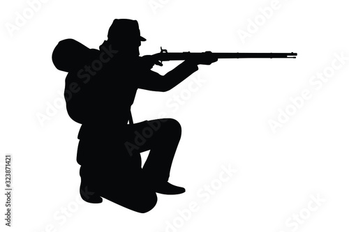 Civil war soldier troop silhouette vector