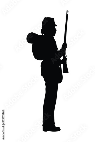 Civil war soldier troop silhouette vector