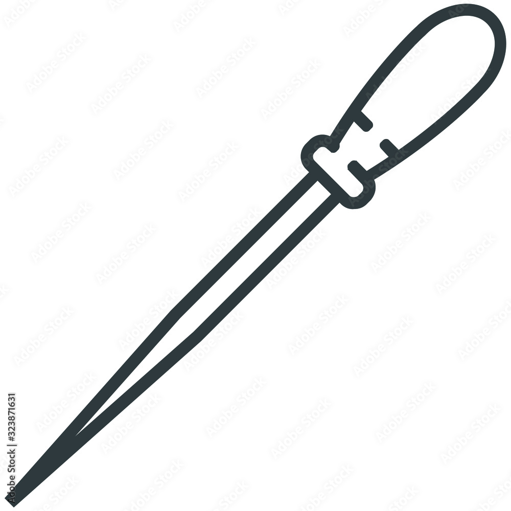 Wood chisels line icon on white background Wood chisels line icon on white background