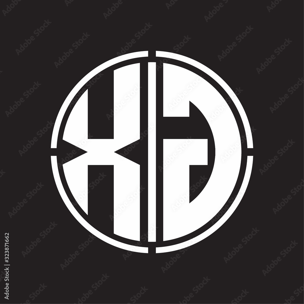 XG Logo initial with circle line cut design template XG Logo initial with circle line cut design template