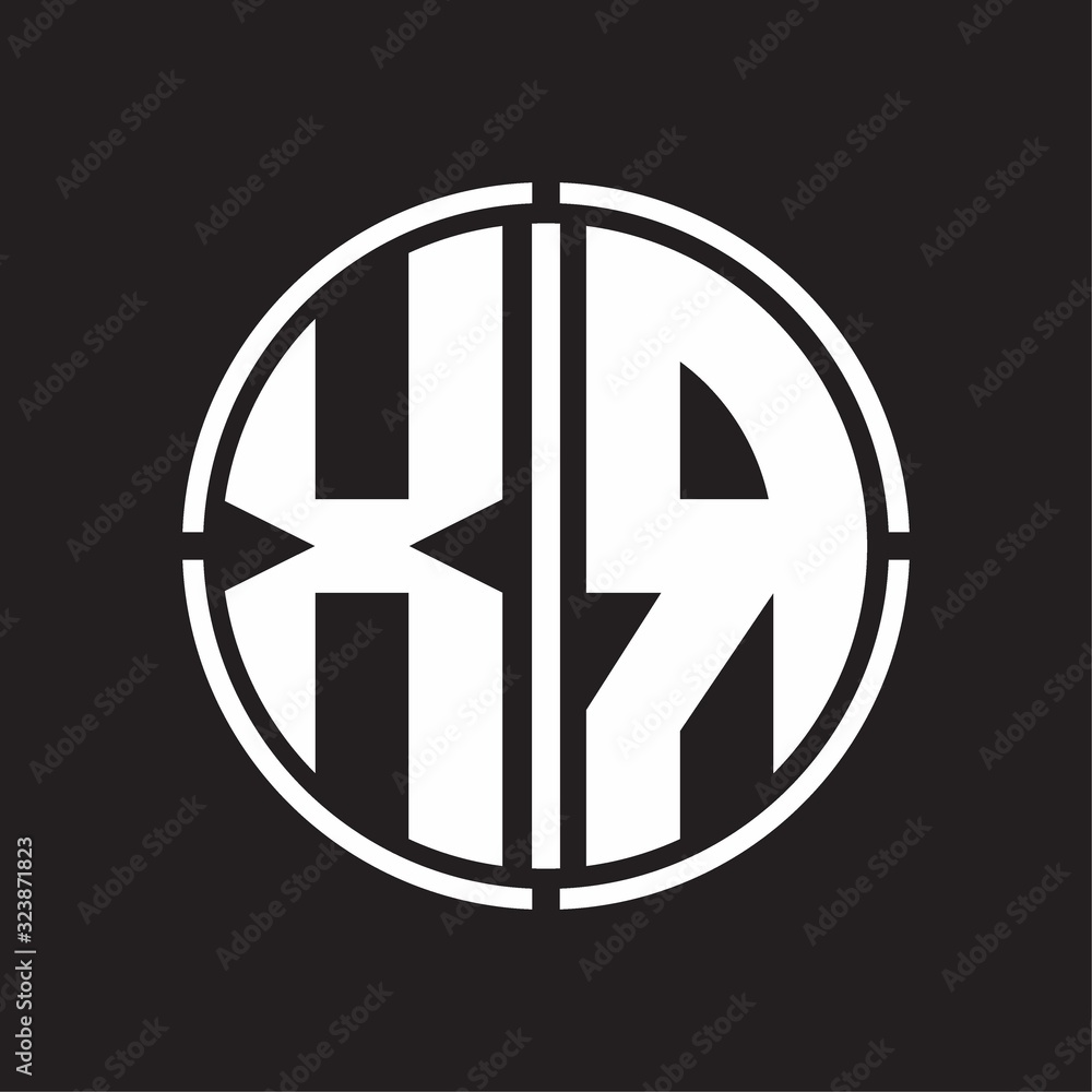 XR Logo initial with circle line cut design template XR Logo initial with circle line cut design template