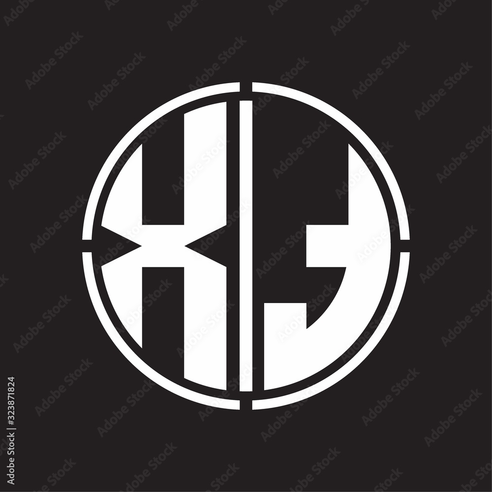 XT Logo initial with circle line cut design template XT Logo initial with circle line cut design template