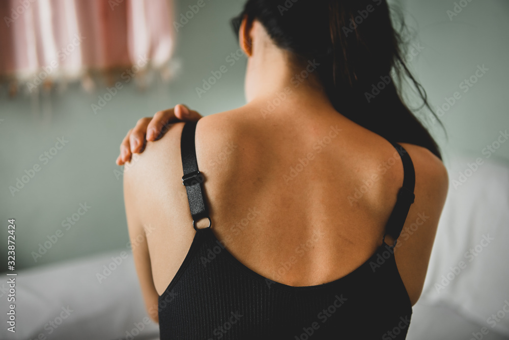 Lonely desperate sad beautiful woman with bruises and wound domestic  violence rape ,concept photo of sexual assault Stock Photo