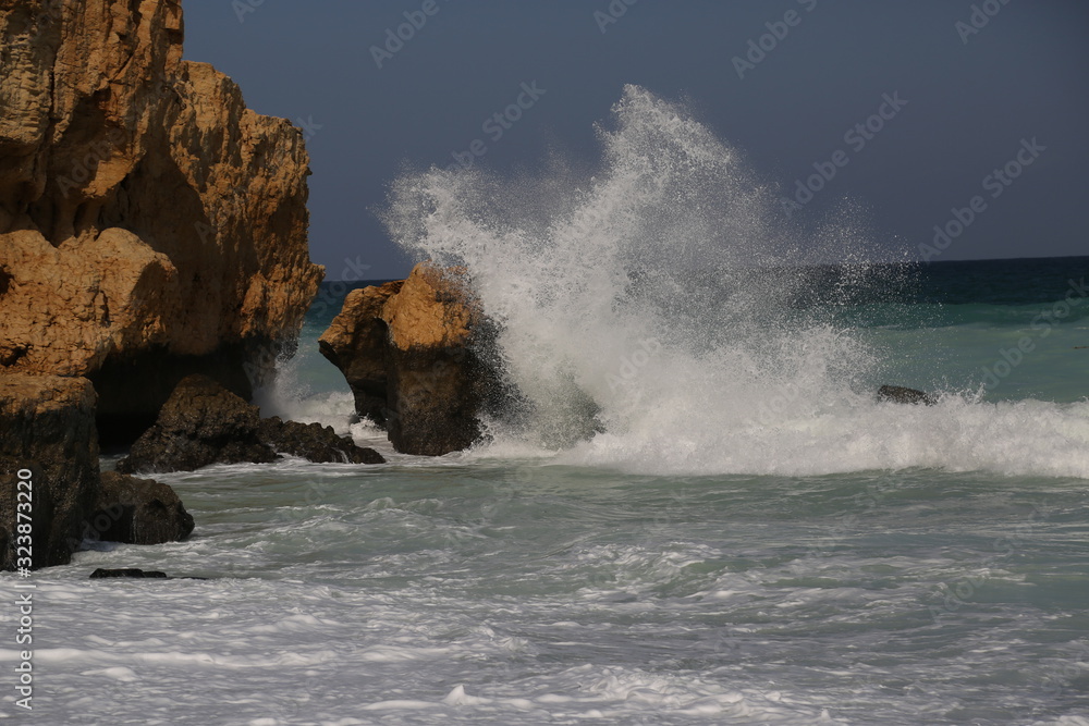 The Oman coast on the Arabian Sea near Ras Al Hadd