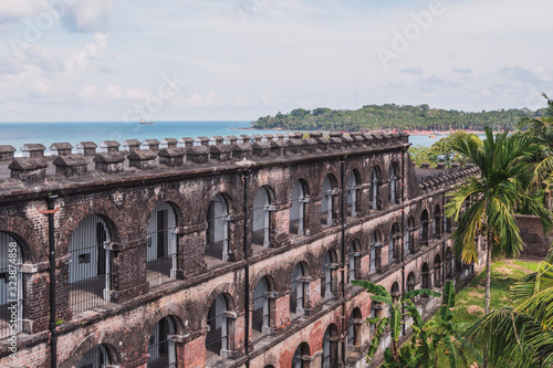 View of Ross island from the roof of the Port Blair prison.