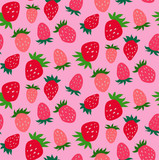 Wild strawberry multicolor seamless pattern for branding package
