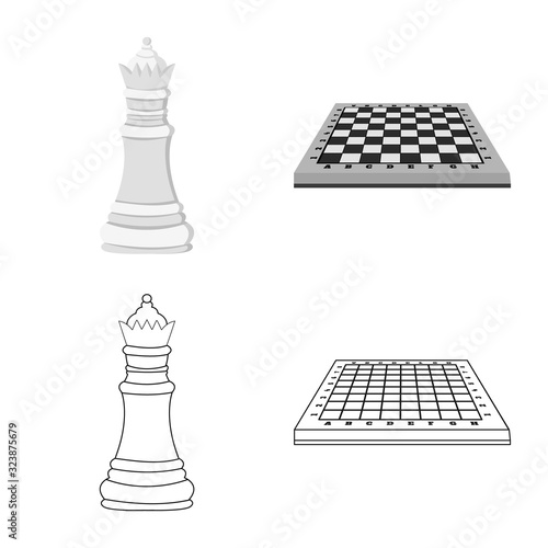 Isolated object of checkmate and thin sign. Collection of checkmate and target stock symbol for web.