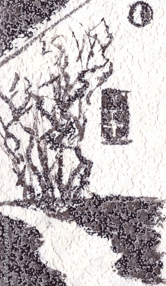 Obraz premium textural abstract graphic drawing of a night house