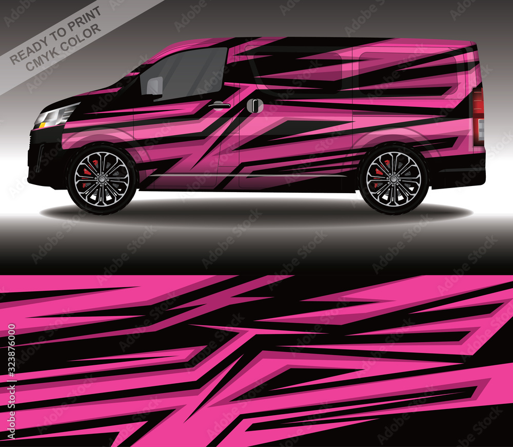 Car wrap decal design vector, custom livery race rally car vehicle sticker and tinting.