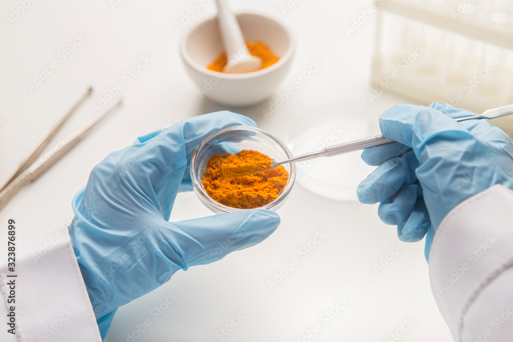 Medicine research of curcuma properties with the help of laboratory equipment Medicine research of curcuma properties with the help of laboratory equipment