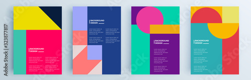 Modern abstract covers set, minimal covers design. Colorful geometric background, vector illustration.