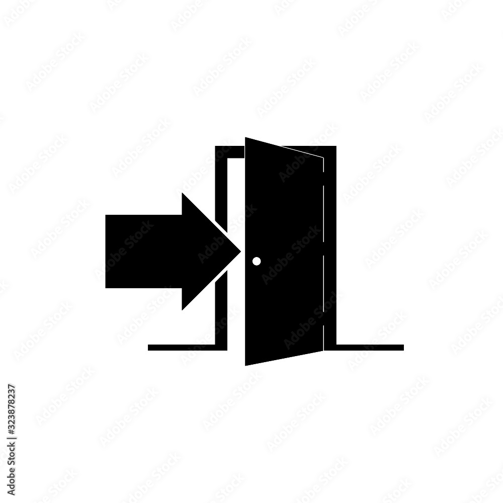 Exit door icon isolated on white background Exit door icon isolated on white background