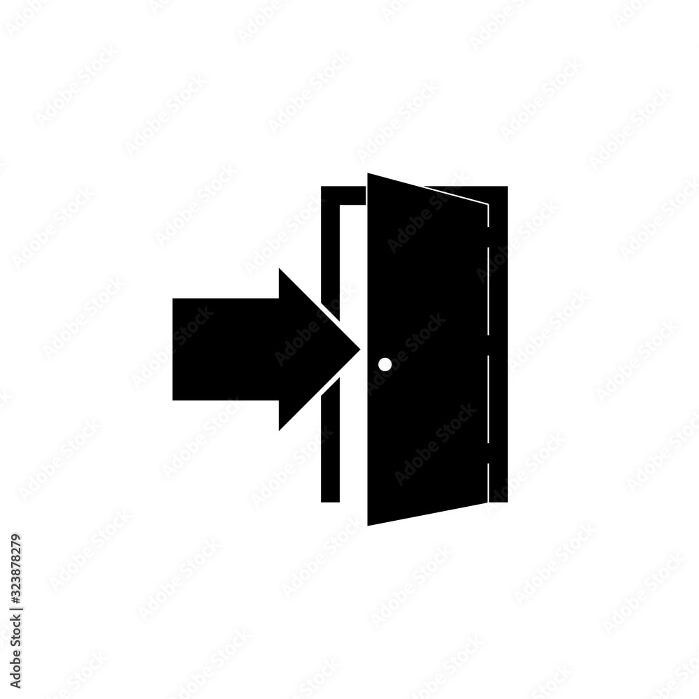 Exit door icon isolated on white background Exit door icon isolated on white background
