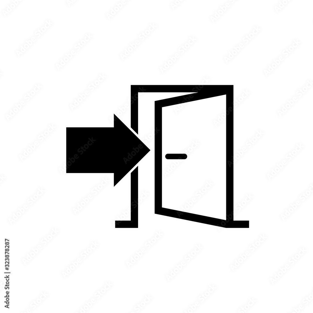 Exit door icon isolated on white background Exit door icon isolated on white background