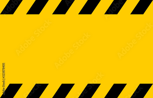 Schild mit gelben Warnstreifen