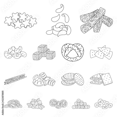 Vector illustration of product and menu icon. Set of product and flavor vector icon for stock.